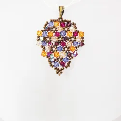 Pendant 30cm - Malvina Grapes-Yellow Organza - Pendant 30cm - Laiton bronze